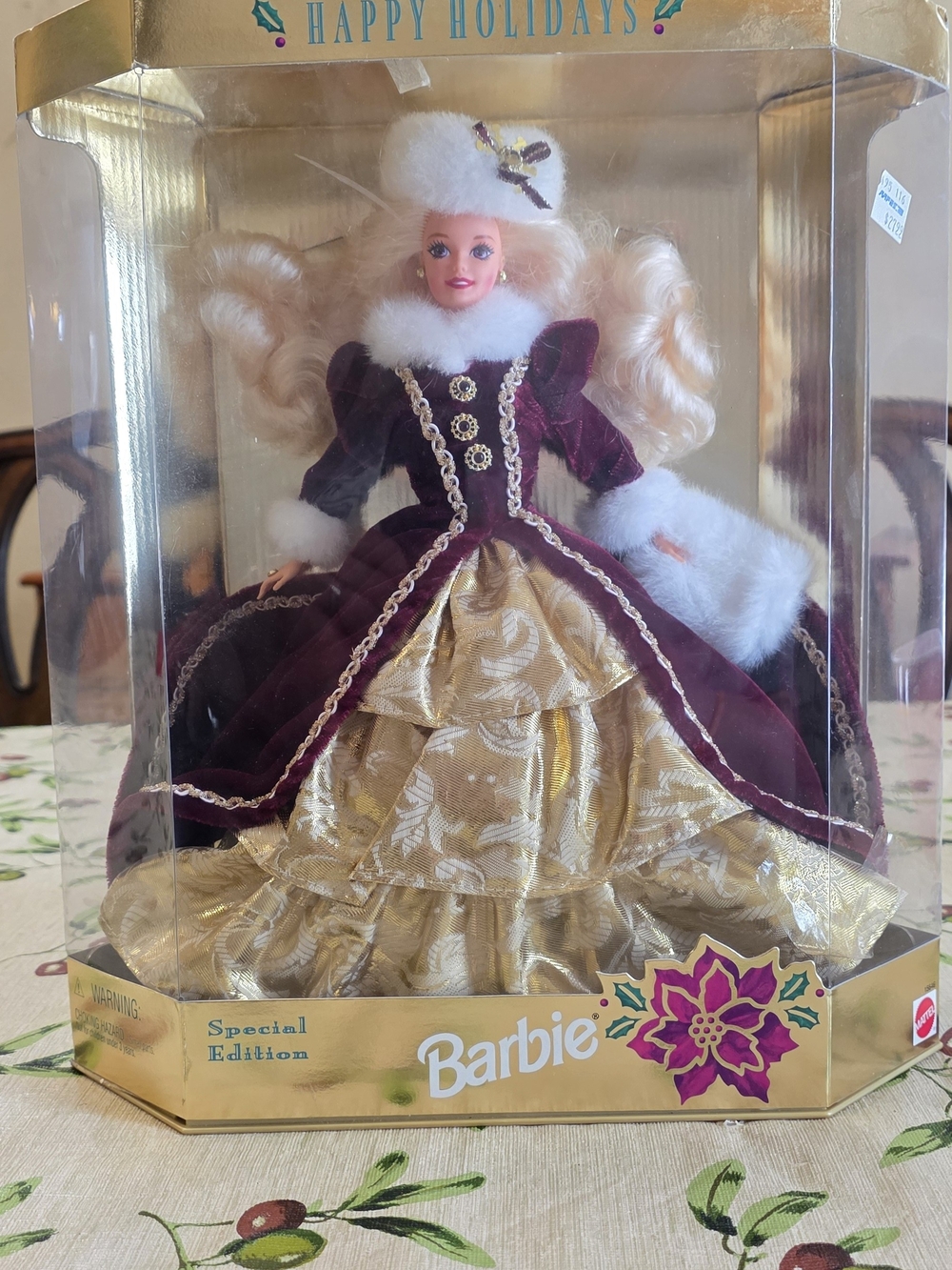 1996 Happy Holidays Barbie Purple Eye Variant
